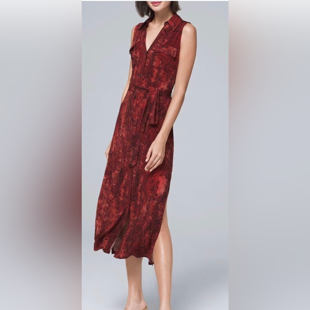Whbm Python-Print Midi Shirt Dress